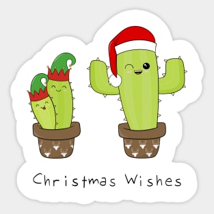 Santa and Elves Christmas Cacti Sticker